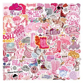 Disco Cowgirl Stickers Disco Cowgirl Stickers Pack of 100 Skateboard Graffiti Stickers Motorcycles Bicycle Snowboard Luggage Laptop Car Suitcase for Children and Teenagers Waterproof Vinyl Stickers