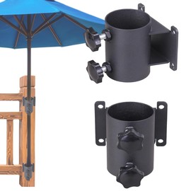 YZZHAJ Patio Umbrella Holder Heavy-Duty Adjustable Metal Sun Umbrella Clamp Stand Umbrella Clamp Mount Bracket for Deck Railing，Outdoor Courtyard,Balcony,Boats（Fit Max OD 2 inch） (2)