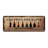 Blechschild gewölbt 27x10cm Alkohol Gruppen Therapie hier Deko Geschenk Schild