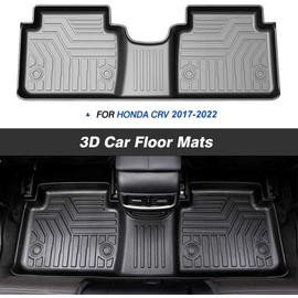 KUST Floor Mats for Honda CRV 2017-2022, CR-V All Weather Floor Mats, TPE Car Mats Front Rear 2 Row Floor Liners, High Edges, Anti-Slip