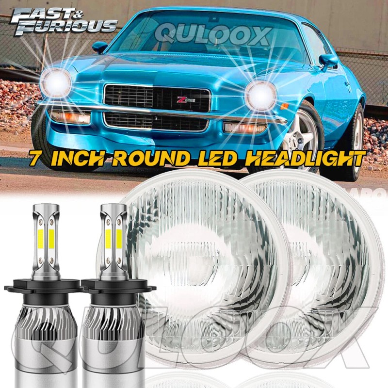 QULOOX For 1950-1979 VW Beetle Pair 7" inch Round LED
