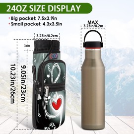 icolor Water Bottle Carrier Bag Holder 25/32/40/64oz,Adjustable Padded Shoulder & Handle Strap Sports Sling Hiking Pack,Insulated Neoprene Wide Mouth Bottle Pouch Sleeve