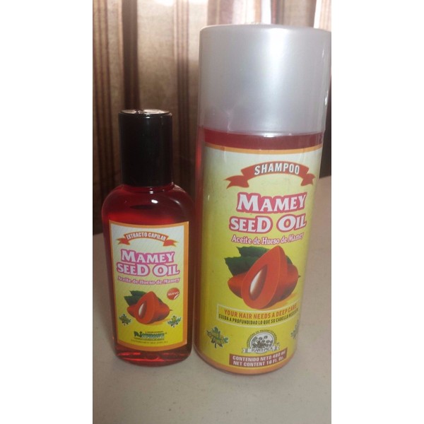 SHAMPOO AND OIL MAMEY SEED OIL (PACK OF 2) ACEITE DE HUESO MAMEY PLANTIMEX ALL H