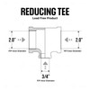 SSU2003 2 in. x 3/4 in. Reducing Tee Two Size