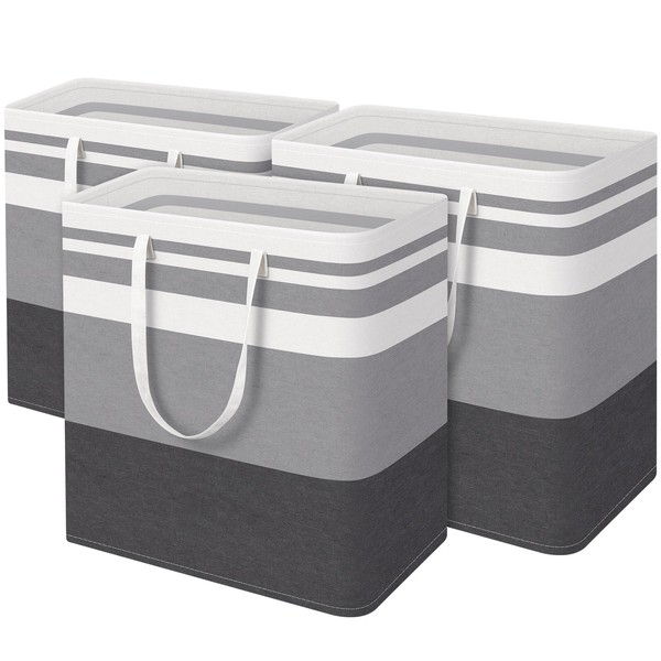 HomeHacks HomeHacks 3-Pack Large Laundry Basket, Waterproof, Freestanding Laundry Hamper,