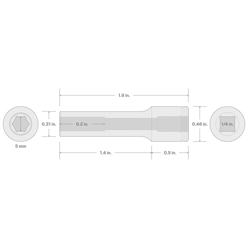 TEKTON 1/4 Inch Drive x 5 mm Deep 6-Point Socket
