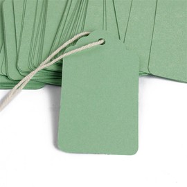 Obling Paper Tags, Gift Tags with String 7cm X 4cm Silver Craft Tags Paper Tags with Twine Perfect for Arts and Crafts, Christmas, Valentine's Day, Wedding and Holiday, Tags for Gift, 100PCS