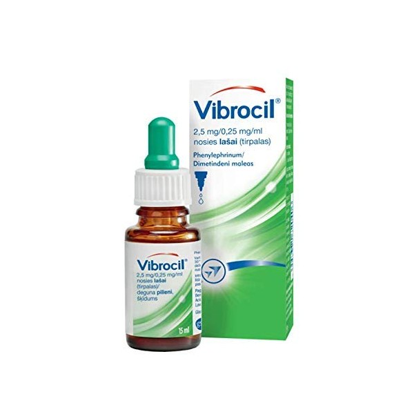 Vibrocil Nasal Drops 15ml - Quickly Reduces Swelling & Runny Nose