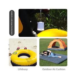 WOSERLD Pump 1 Tiny Portable Ultra-Mini Air Pump with 1360mAh Battery USB Rechargeable to Inflate Deflate for Pool Floats Air Bed Mattress Swimming Ring Vacuum Storage Bags灯（Black）