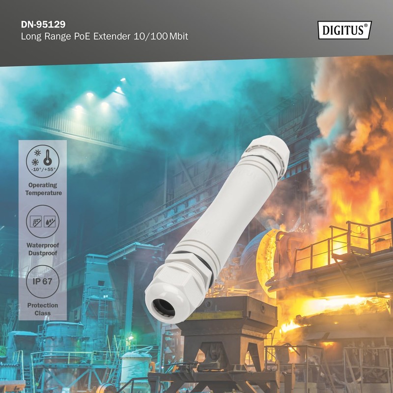 DIGITUS Outdoor PoE Extender - 10/100 Mbps - 100 m