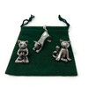 Basic Spirit Yoga Cat Figurine Set (Pewter)-Mini 3 pc. Set