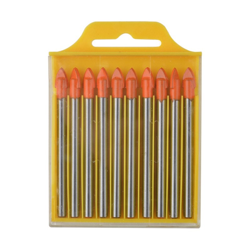 Gunpla 10Pcs Multi-Material Drill Bits Set, Cemented Carbide Masonry Drill