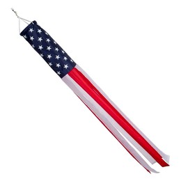 American Flag Windsock Independence Day Hanging Decor for Home Window Roof Yard Sign Front Door Welcome USA Windsocks 12" x 60" Patriotic Decorations for 4th of July