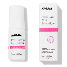 NAGAIA Premium Air Dry Nail Glue, Super Strong, Quick-Dry Brush-On Adhesive for Nail Tips, Acrylics, Press-On Nails, Long-Lasting, Professional Grade Nail Bond