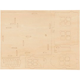 Creativ 57875 3D Wooden Construction Kit, House with terrace, size 19x17,5x15 , ply, 1pc, wood
