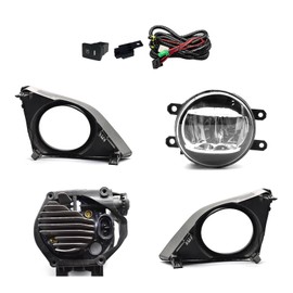 Shocklight Led Fog Lights Fit for 2008 2009 2010 Toyota Corolla/Altis, 1 Pair Front Bumper Driving Fog Lamps with Switch and Wiring Harness- Clear Lens