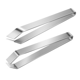 BIUDECO 2pcs Stainless Steel Fish Bone Tweezers Set Precision Meat Deboning Tool with Flat and Angled Pliers for Salmon Trout Poultry and Pork Ergonomic Grip Kitchen Hair Remover