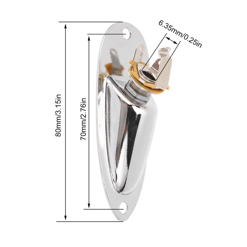 Guitar Input Jack Boat Style 6.35mm Metal Electric Guitar Input