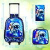 GXTVO Rolling Backpack for Boys, 3PCS Kids Roller Bookbag with