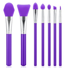 7PCS Silicone Brush Applicator Kit, Resin Brush Applicator UV Resin Brushes Applicators Jelly Brushes Applicators for Cream Makeup Products and Epoxy Art Crafting, Purple
