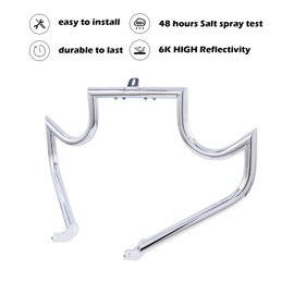Kinglemc Crash Bar Engine Guard Highway Freeway Bar for Harley Davidson Breakout Blackline Rocker Softail Standard Custom Springer Deuce Night Train 2000-2017 (Mustache Style-Chrome)