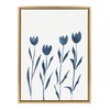 Kate and Laurel Sylvie Indigo Tulips on White Framed Canvas