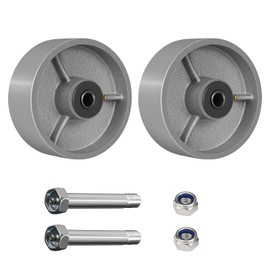 HANDSAMMU 5 Inch Replacement Caster Wheels, Steel Cast Iron Wheel, Heavy Duty -1000 lbs Capacity per Wheel, 1/2" Bore, Industrial Caster Wheel for Platform Trucks Push Cart（2 Pack）