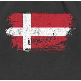 Shirtracer - Football World Cup 2022 fan item - Denmark vintage - gym bag and fabric bag made of cotton, 2 Black, Einheitsgröße