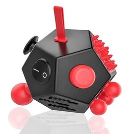 WCZCBOYA 12 Sided Cube Toys,Fidget Dodecagon Toys Relief Stress,Autism Anxiety Depression for Kids and Adults (Red, Normal A4)