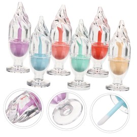 BIUDECO 6pcs Ice Cream Shape Containers Brand Leakproof 5ml Refillable Lip Gloss Tubes DIY Lip Gloss Maker Random