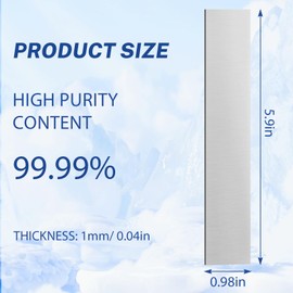 10 Pcs 99.99% Pure Zinc Anode Sheet,5.9''x0.98''x0.04'' for Electroplating and Plating, Industrial-Grade Zinc Strip, Cathodic Protection & Science Experiments