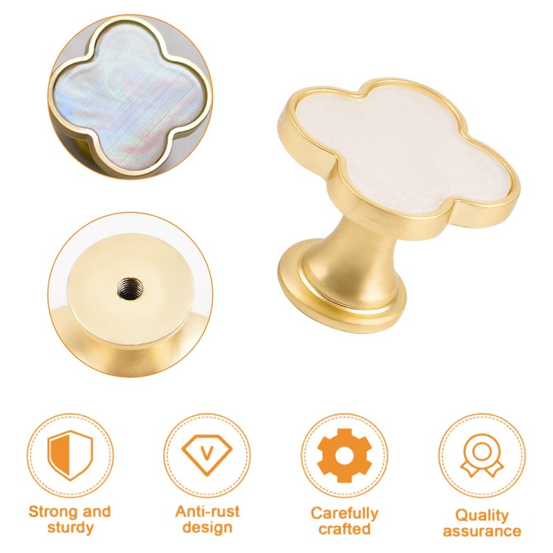 MOROBOR 6PCS Four-Leaf Clover Handle, Creative Cabinet Drawer Pulls Multifunctional