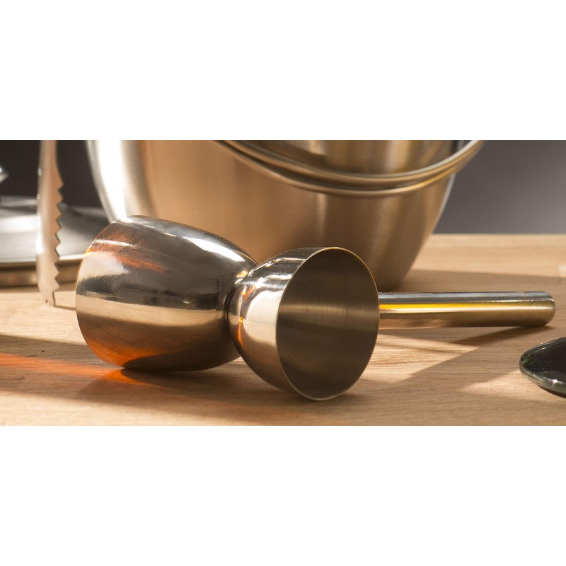 BarCraft Cocktail Jigger Spirit Measure with Dual Alcohol Measure, Stainless