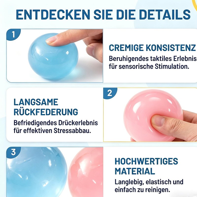 2 palline di olio di cocco Taba Squishy, realizzate a