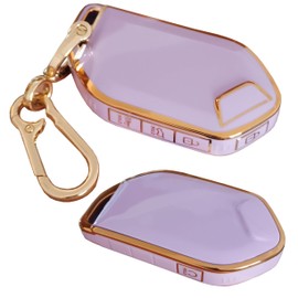 WKEDQAF Car TPU Key Case for Kia Key Fob Cover Fit for 5 Buttons Kia Telluride EV5 2023 2024 Smart Key Fob Shell (Purple)