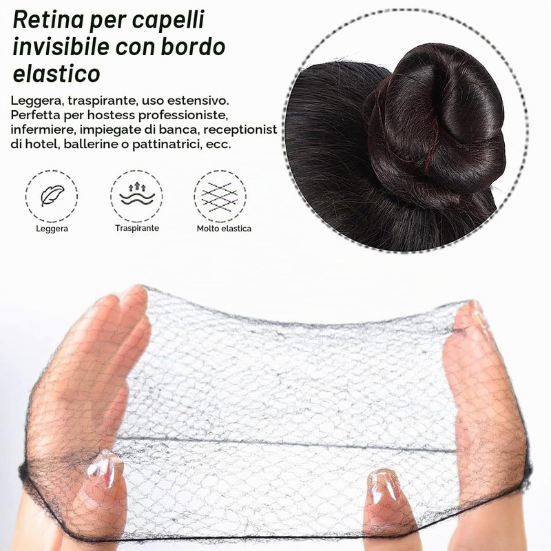 COYUN Retine per Capelli Chignon,40 Pezzi Retina per Capelli,con 50