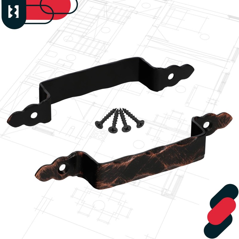 KOTARBAU® Set of 2 Forged Door Handles 200 mm Black