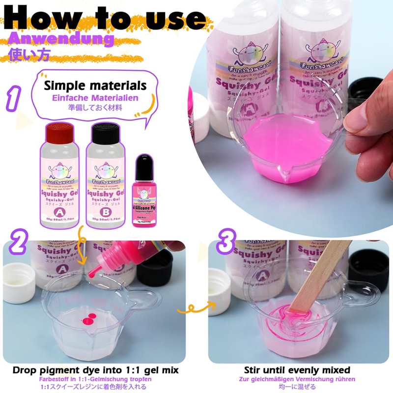 Silicone Pigment Dye 20-Color Taba Squishy Kit Mold Making