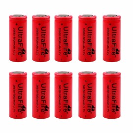 UltraFire 10pcs 26650 Li-ion Battery 3.7V Ultra 6800mA Fire Flat Top Rechargeable Battery