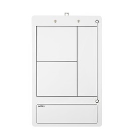Double-Sided Dry Erase Pickleball Coaching Clipboard, White Board with Court Diagram