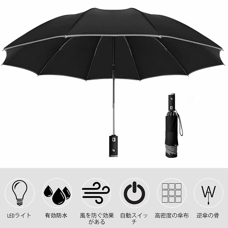 Yyclgvca Folding Umbrella, Automatic Open/Close, Folding Umbrella, Men's, One-Touch, Large,