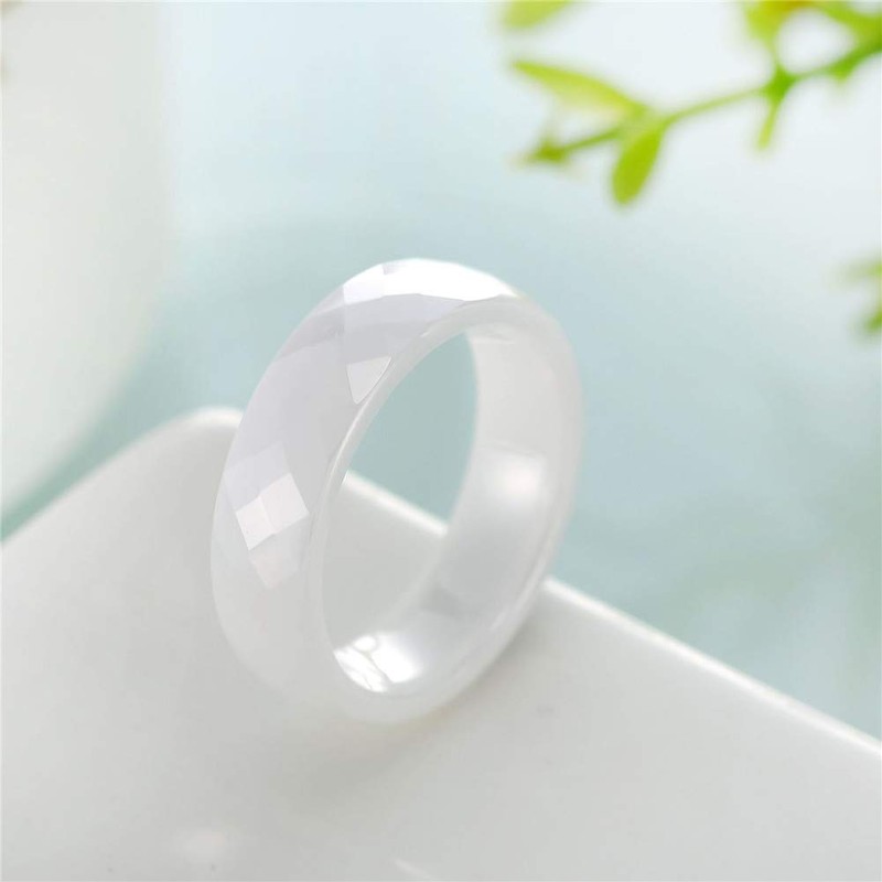 PAURO Women's Classic Engagement Wedding Band Rings Ceramic, Metal