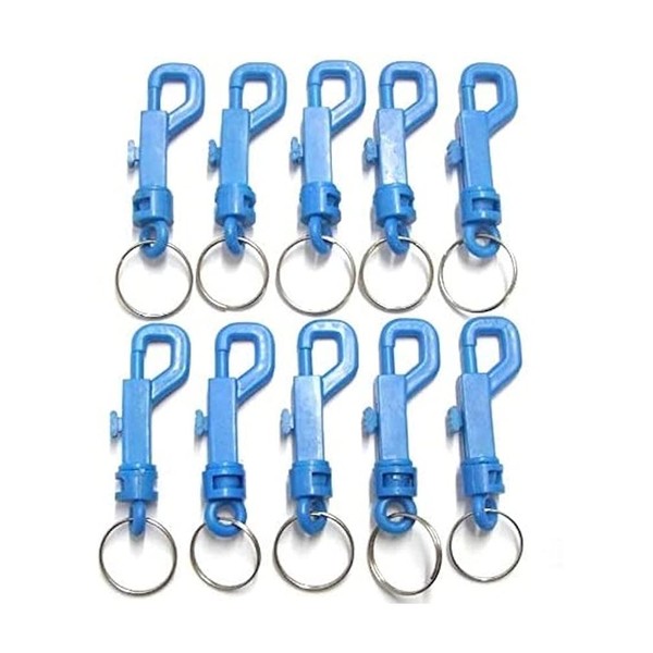 Merriway BH01834 (12 Pcs) Blue Plastic Hipster Key Snap Hook