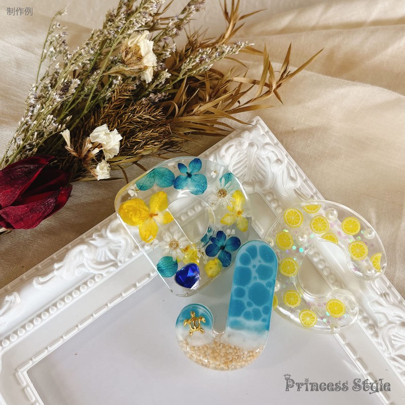 Princess-style Resin Filled Nail Parts with Tweezers Set of 35