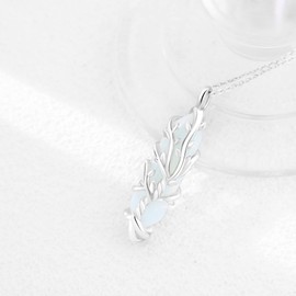 YAFEINI Tree Of Life Necklace Sterling Silver Opal Healing Stone Necklace Opal Tree Of Life Pendant Jewellery For Women Men