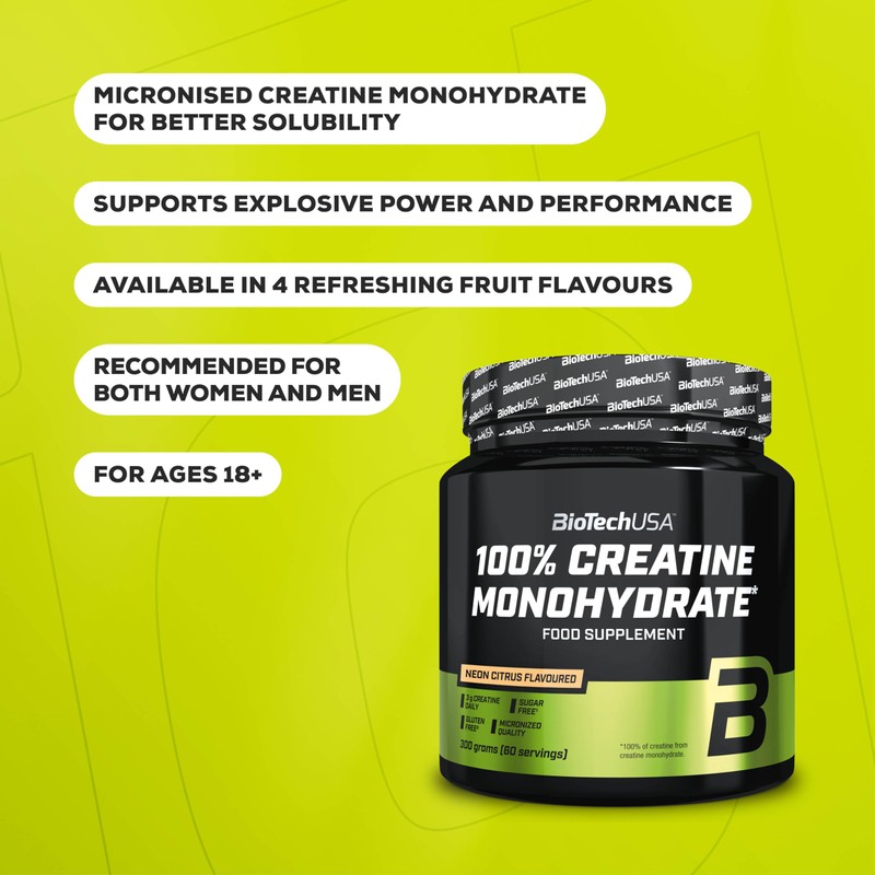BioTechUSA 100% Creatine Monohydrate | Pharmaceutical-Grade Creatine | Micronized |