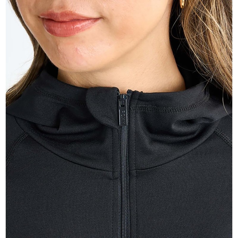 Roxy Historical Logo Hoody Women's Rash Guard, Black, L