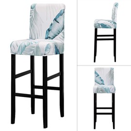 Lellen Jacquard Bar Chair Stool Cover - 4 Pack Stretch Chair Slipcover Pattern for Short Swivel Dining Chair-Counter Height Side Chairs (11)