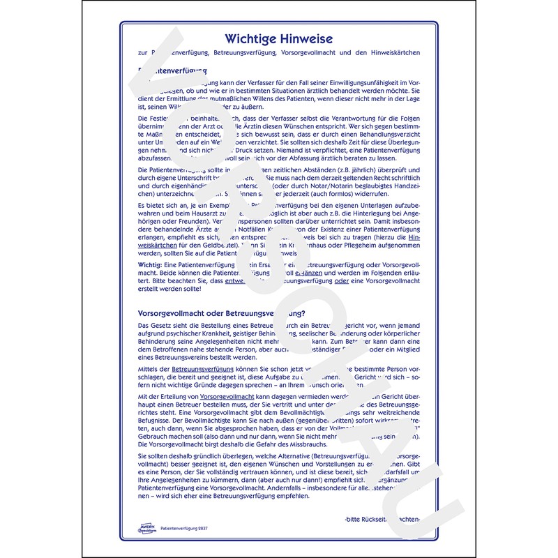 PATIENTEN-VERFÜGUNG