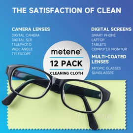 Metene 12 Pack Microfiber Cleaning Cloth (6 "x7"), Individually Wrapped and Equipped with a Storage Box | Microfiber Cloth for Glasses, Screens, Camera Lens and More(Light Green)